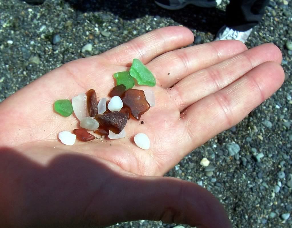 Seaglass people Diane in hand