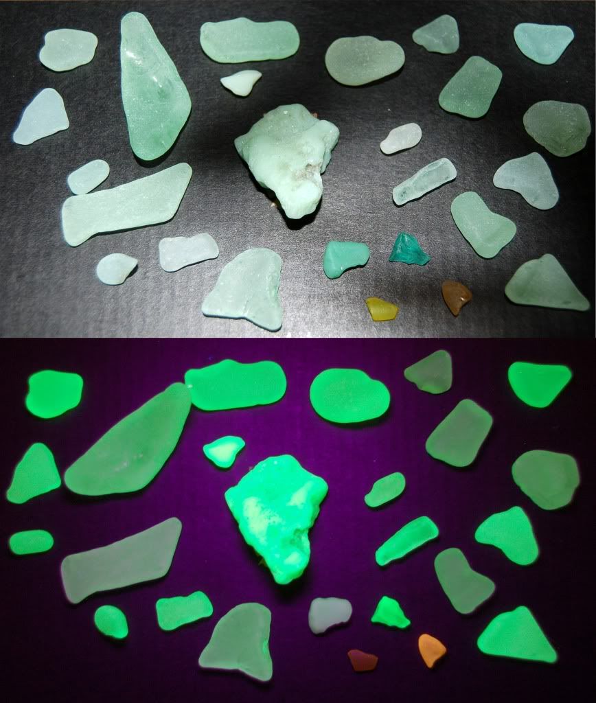Uranium UV ultraviolet Sea Beach Glass