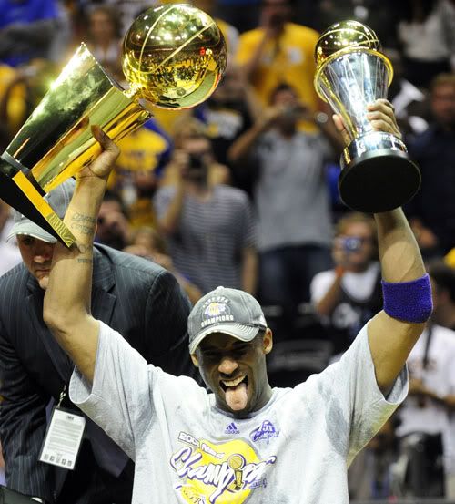 Kobe excited after winning 4th Championship!