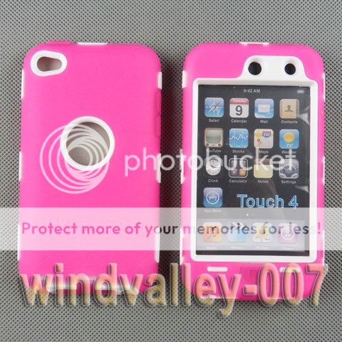  Proof Rubber Plastic Full Case Skin for iPod Touch 4 4G 4th Gen